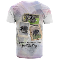 Jimothy The Raccoon Short Spines Long Story T Shirt Vintage Polaroid Scrapbook Photography Collage