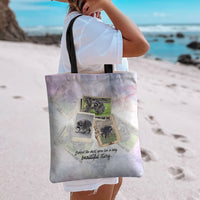Jimothy The Raccoon Short Spines Long Story Tote Bag Vintage Polaroid Scrapbook Photography Collage