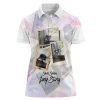 Jimothy The Raccoon Short Spines Long Story Women Polo Shirt Vintage Polaroid Scrapbook Photography Collage