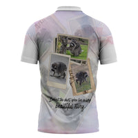 Jimothy The Raccoon Short Spines Long Story Zipper Polo Shirt Vintage Polaroid Scrapbook Photography Collage