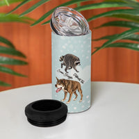 Jimothy The Raccoon And Dogs 4 in 1 Can Cooler Tumbler Different Species Same Build Inspirational Heart