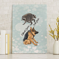 Jimothy The Raccoon And Dogs Canvas Wall Art Different Species Same Build Inspirational Heart