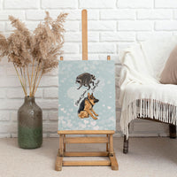 Jimothy The Raccoon And Dogs Canvas Wall Art Different Species Same Build Inspirational Heart