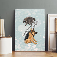Jimothy The Raccoon And Dogs Canvas Wall Art Different Species Same Build Inspirational Heart
