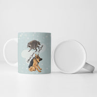 Jimothy The Raccoon And Dogs Ceramic Mug Different Species Same Build Inspirational Heart