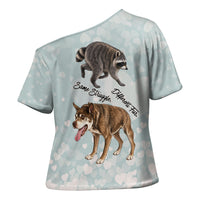 Jimothy The Raccoon And Dogs Cross Shoulder Shirt Different Species Same Build Inspirational Heart