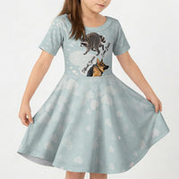 Jimothy The Raccoon And Dogs Kid Short Sleeve Dress Different Species Same Build Inspirational Heart