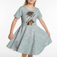 Jimothy The Raccoon And Dogs Kid Short Sleeve Dress Different Species Same Build Inspirational Heart