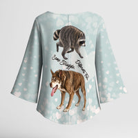 Jimothy The Raccoon And Dogs Kimono Sleeve Blouse Different Species Same Build Inspirational Heart