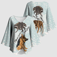 Jimothy The Raccoon And Dogs Kimono Sleeve Blouse Different Species Same Build Inspirational Heart