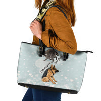 Jimothy The Raccoon And Dogs Leather Tote Bag Different Species Same Build Inspirational Heart
