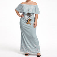 Jimothy The Raccoon And Dogs Off Shoulder Maxi Dress Different Species Same Build Inspirational Heart