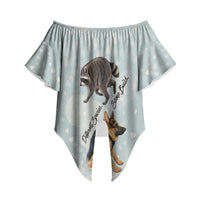 Jimothy The Raccoon And Dogs Off Shoulder Wrap Waist Top Different Species Same Build Inspirational Heart