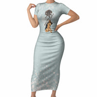 Jimothy The Raccoon And Dogs Short Sleeve Bodycon Dress Different Species Same Build Inspirational Heart