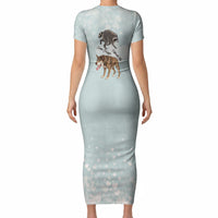 Jimothy The Raccoon And Dogs Short Sleeve Bodycon Dress Different Species Same Build Inspirational Heart