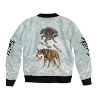 Jimothy The Raccoon And Dogs Sleeve Zip Bomber Jacket Different Species Same Build Inspirational Heart