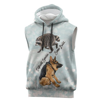 Jimothy The Raccoon And Dogs Sleeveless Hoodie Different Species Same Build Inspirational Heart