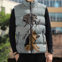 Jimothy The Raccoon And Dogs Sleeveless Puffer Jacket Different Species Same Build Inspirational Heart