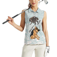 Jimothy The Raccoon And Dogs Women Sleeveless Polo Shirt Different Species Same Build Inspirational Heart