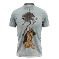 Jimothy The Raccoon And Dogs Zipper Polo Shirt Different Species Same Build Inspirational Heart