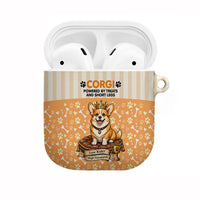 Corgi Powered By Treats And Short Legs AirPods Case Royal Crown Low Rider Funny Dog Quote Paw