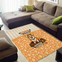 Corgi Powered By Treats And Short Legs Area Rug Royal Crown Low Rider Funny Dog Quote Paw