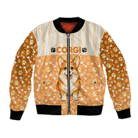 Corgi Powered By Treats And Short Legs Bomber Jacket Royal Crown Low Rider Funny Dog Quote Paw