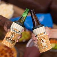 Corgi Powered By Treats And Short Legs 4 in 1 Can Cooler Tumbler Royal Crown Low Rider Funny Dog Quote Paw