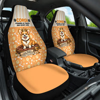 Corgi Powered By Treats And Short Legs Car Seat Cover Royal Crown Low Rider Funny Dog Quote Paw