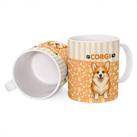 Corgi Powered By Treats And Short Legs Ceramic Mug Royal Crown Low Rider Funny Dog Quote Paw