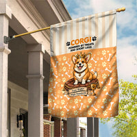 Corgi Powered By Treats And Short Legs Garden Flag Royal Crown Low Rider Funny Dog Quote Paw