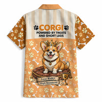Corgi Powered By Treats And Short Legs Hawaiian Shirt Royal Crown Low Rider Funny Dog Quote Paw