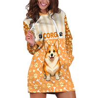 Corgi Powered By Treats And Short Legs Hoodie Dress Royal Crown Low Rider Funny Dog Quote Paw
