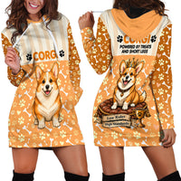 Corgi Powered By Treats And Short Legs Hoodie Dress Royal Crown Low Rider Funny Dog Quote Paw