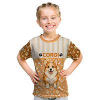 Corgi Powered By Treats And Short Legs Kid T Shirt Royal Crown Low Rider Funny Dog Quote Paw