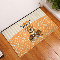 Corgi Powered By Treats And Short Legs Rubber Doormat Royal Crown Low Rider Funny Dog Quote Paw
