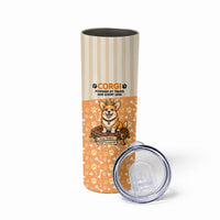 Corgi Powered By Treats And Short Legs Skinny Tumbler Royal Crown Low Rider Funny Dog Quote Paw