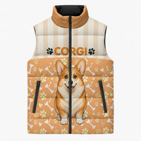 Corgi Powered By Treats And Short Legs Sleeveless Puffer Jacket Royal Crown Low Rider Funny Dog Quote Paw