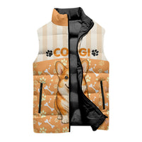 Corgi Powered By Treats And Short Legs Sleeveless Puffer Jacket Royal Crown Low Rider Funny Dog Quote Paw