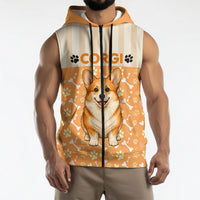 Corgi Powered By Treats And Short Legs Sleeveless Zip Hoodie Royal Crown Low Rider Funny Dog Quote Paw