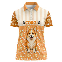 Corgi Powered By Treats And Short Legs Women Polo Shirt Royal Crown Low Rider Funny Dog Quote Paw