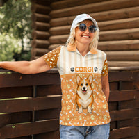Corgi Powered By Treats And Short Legs Women Polo Shirt Royal Crown Low Rider Funny Dog Quote Paw