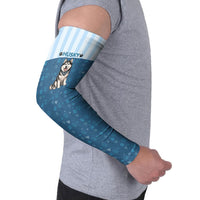 Husky Hair Is My Glitter Arm Sleeves Funny Dog Quote Paw Print Pattern