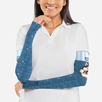 Husky Hair Is My Glitter Arm Sleeves Funny Dog Quote Paw Print Pattern