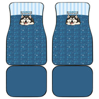 Husky Hair Is My Glitter Car Mats Funny Dog Quote Paw Print Pattern
