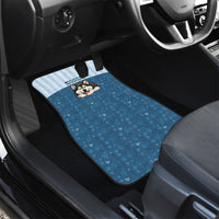 Husky Hair Is My Glitter Car Mats Funny Dog Quote Paw Print Pattern