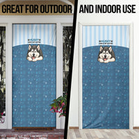 Husky Hair Is My Glitter Door Cover Funny Dog Quote Paw Print Pattern