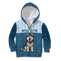 Husky Hair Is My Glitter Kid Hoodie Funny Dog Quote Paw Print Pattern