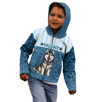 Husky Hair Is My Glitter Kid Hoodie Funny Dog Quote Paw Print Pattern