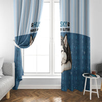 Husky Hair Is My Glitter Window Curtain Funny Dog Quote Paw Print Pattern